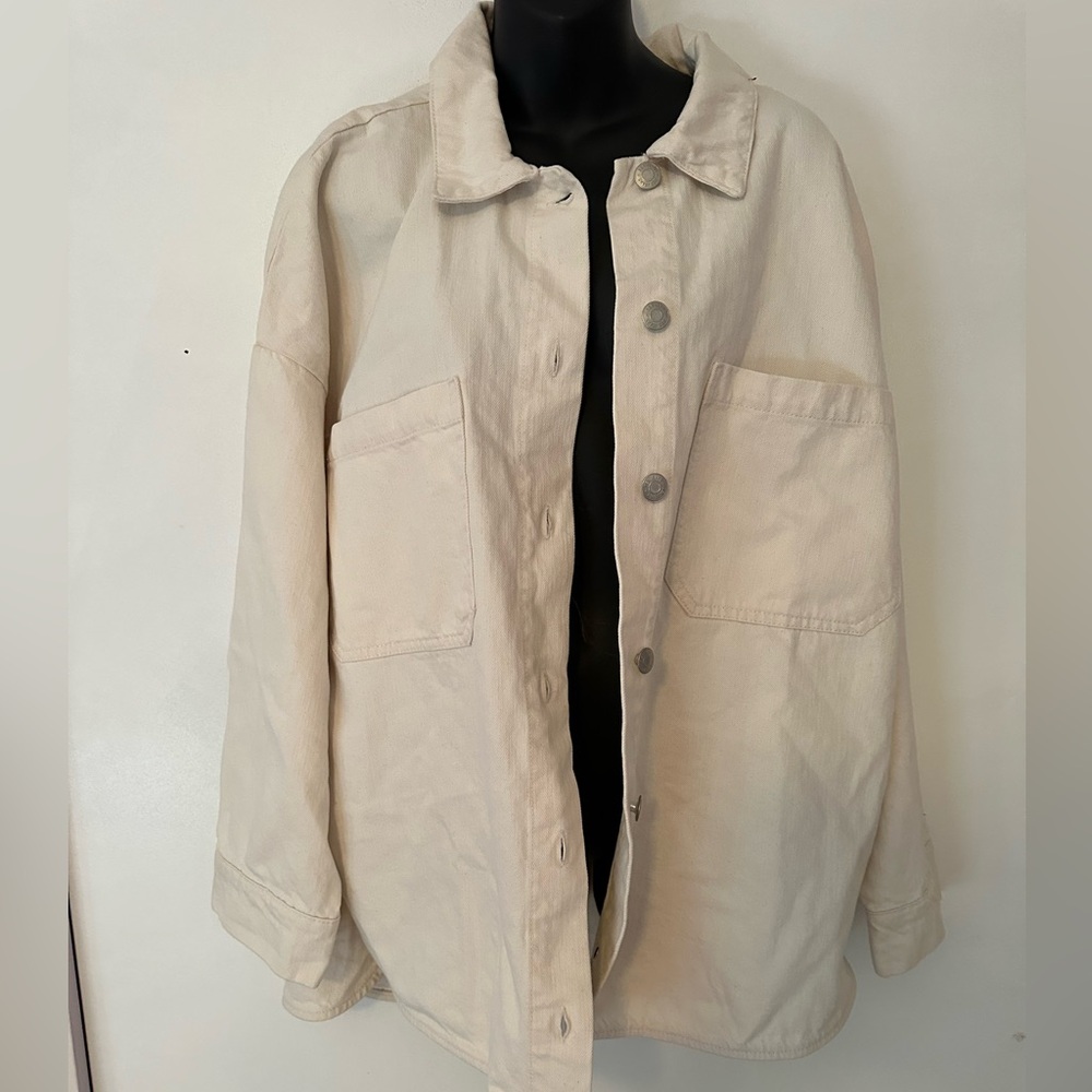 Black Tape Cream Shacket – NWT, XL